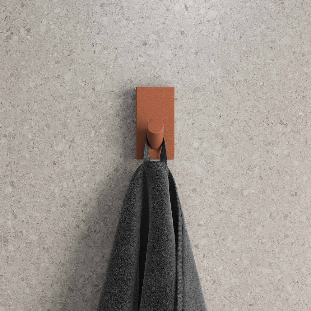 Monaco Concrete Bathroom Robe Hook in Terracotta