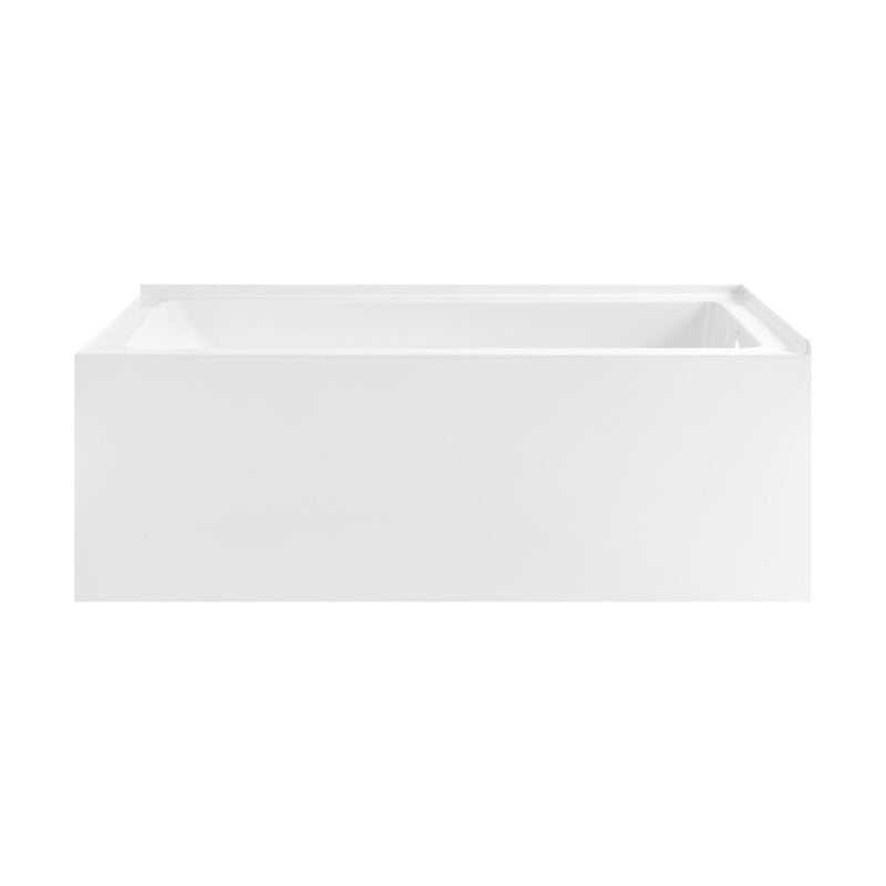 Voltaire 72 x 36 Right Drain Soaking Alcove Corner Apron Bathtub in Glossy White
