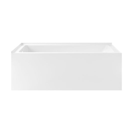 Voltaire 72 x 36 Left Drain Soaking Alcove Corner Apron Bathtub in Glossy White