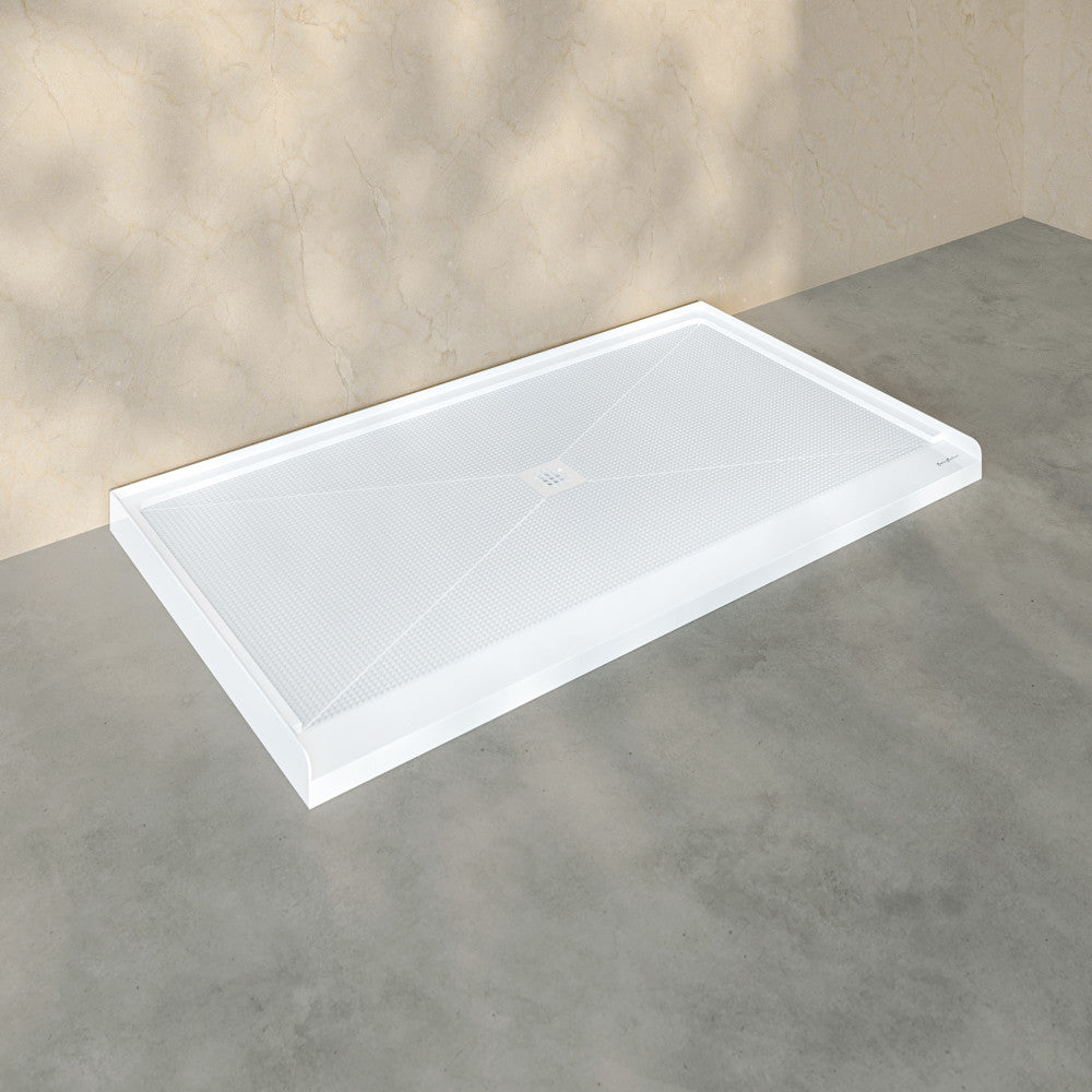 Alliance 64 x 36 ADA Shower Pan Base with Center Drain in Glossy White