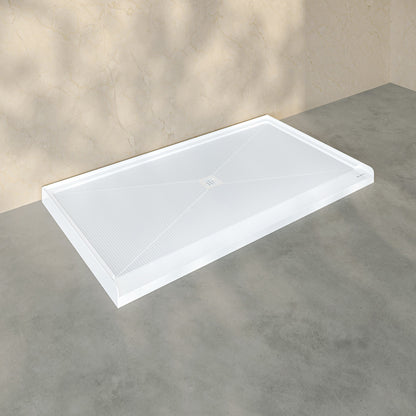 Alliance 64 x 36 ADA Shower Pan Base with Center Drain in Glossy White