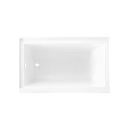 Voltaire 54 x 30 Left Drain Soaking Alcove Bathtub in Glossy White