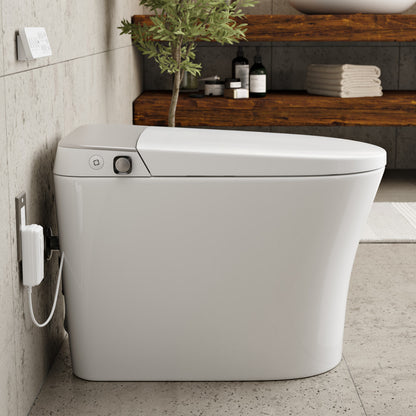 Hugo G Smart Toilet 12" Rough-in ADA Height in Glossy White with Integrated Tank, Auto Flush, Night Light