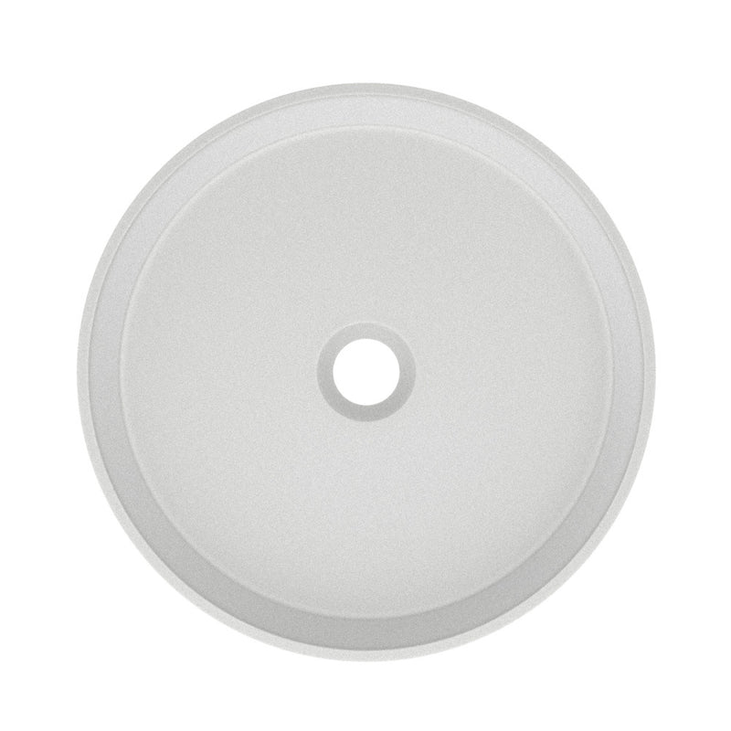 Lisse 14.5" Concrete Round Vessel Sink in Matte White