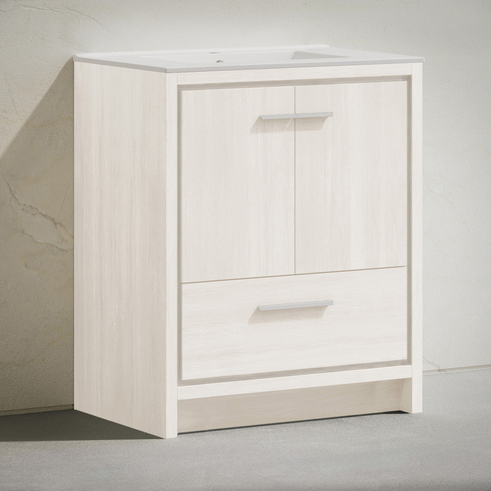 Virage 30" Freestanding Bathroom Vanity in White Oak