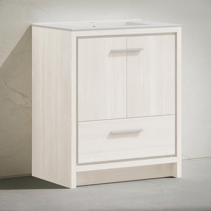 Virage 30" Freestanding Bathroom Vanity in White Oak