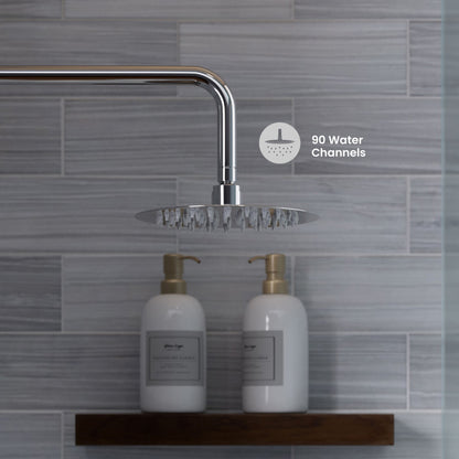 Ivy Single-Handle 1 Spray 8" Wall Mounted Fixed Shower Head in Chrome (Valve Included)