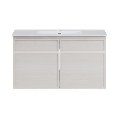 St. Tropez 36" Wall-Mounted Bathroom Vanity in White Oak with Sink Top