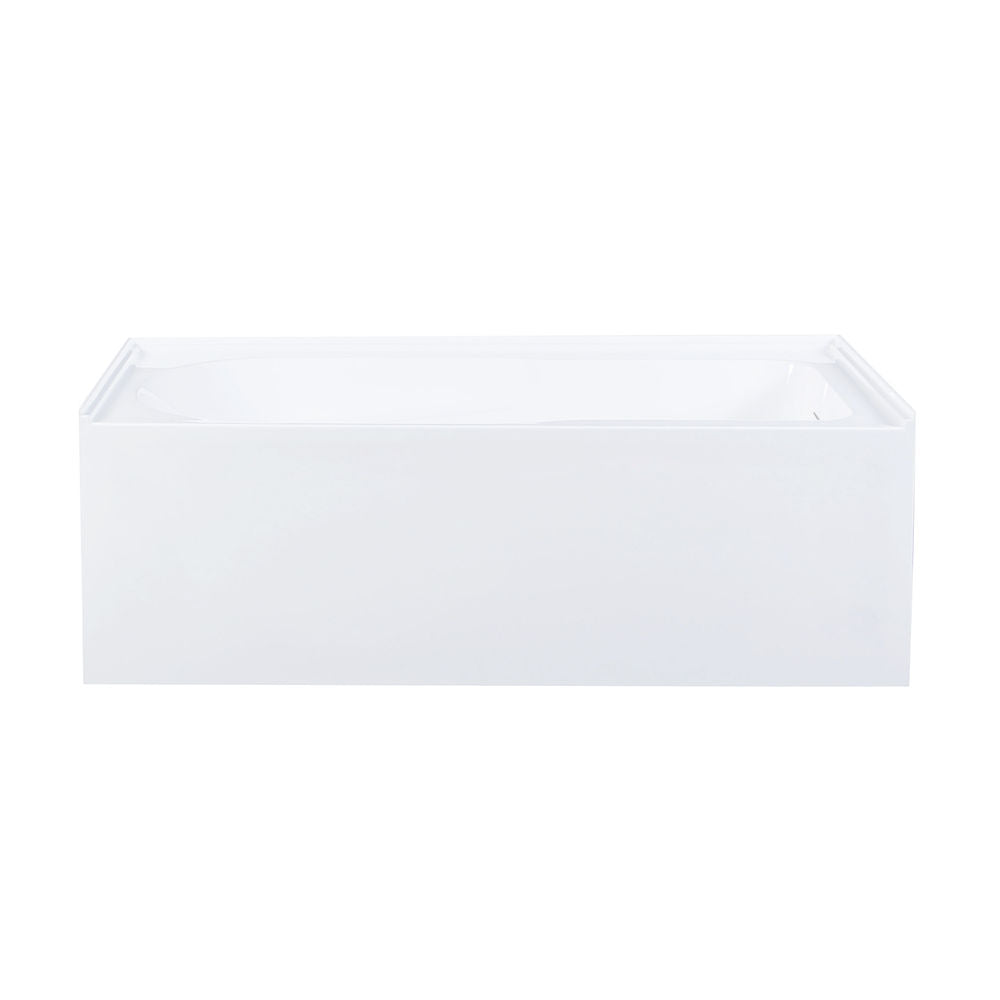Voltaire 60 x 30 Skirted Right Drain Soaking Apron Bathtub in Glossy White with Integrated Overflow and Armrest, Drain Included