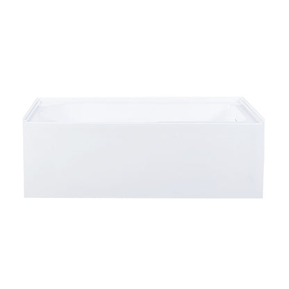 Voltaire 60 x 30 Skirted Right Drain Soaking Apron Bathtub in Glossy White with Integrated Overflow and Armrest, Drain Included