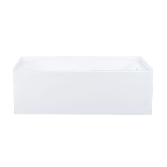 Voltaire 60 x 30 Skirted Right Drain Soaking Apron Bathtub in Glossy White with Integrated Overflow and Armrest, Drain Included