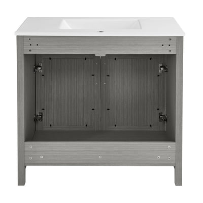 Calice 36" Freestanding Bathroom Vanity in Carbon Gray with Sink Top