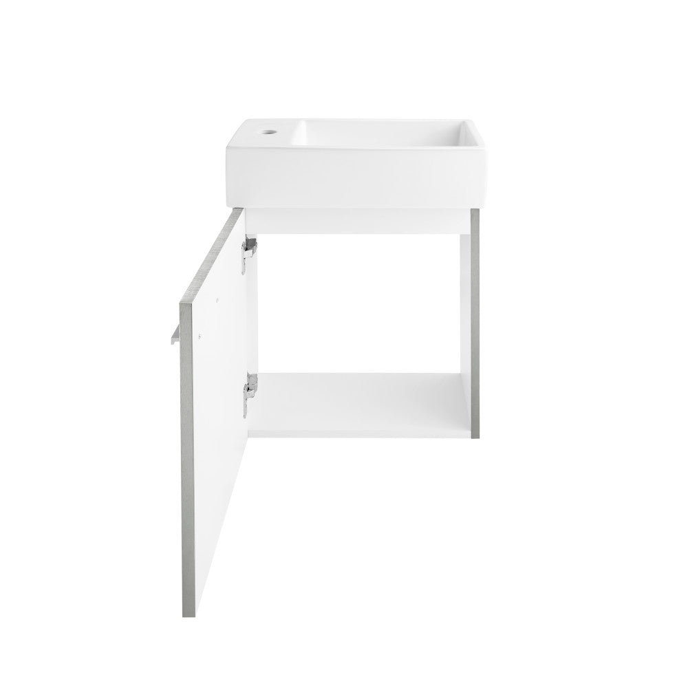 Colmer 18 Single, Brushed Gray, One Cabinet, Bathroom Vanity