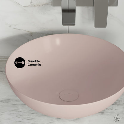 Classe 16 Color Ceramic Sink in Matte Pink