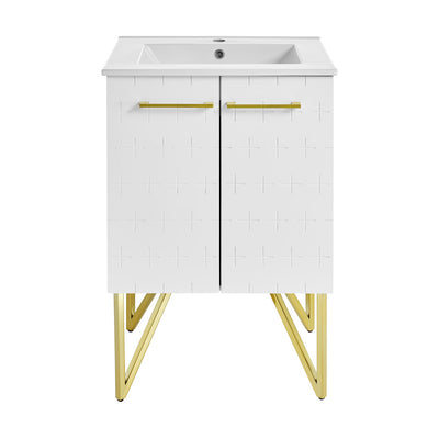 Annecy 24" Freestanding Bathroom Vanity in Galaxy White with Sink Top