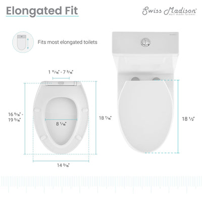 Lumiere Elongated Quick-Release Toilet Seat with Night Light