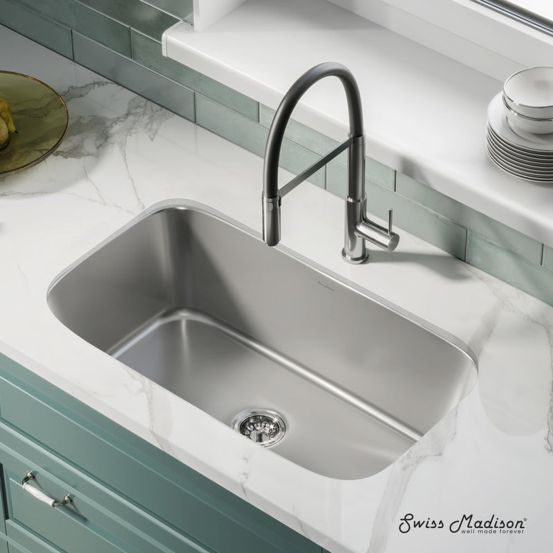 Toulouse 32 x 18 Stainless Steel, Single Basin, Under-Mount Kitchen Sink