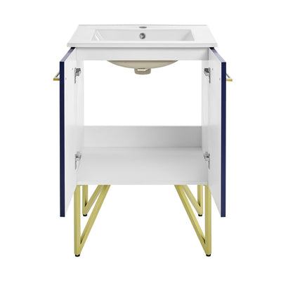Annecy 24" Freestanding Bathroom Vanity in Navy Blue with Sink Top