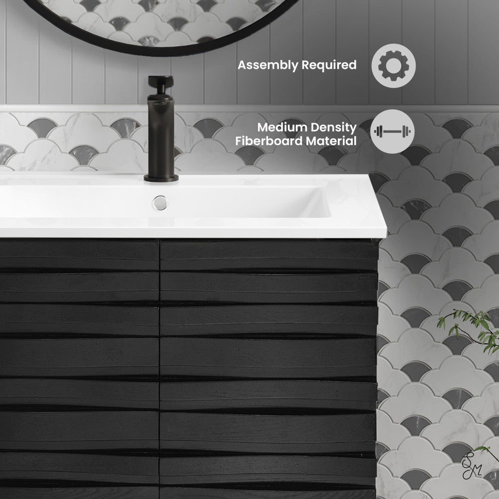 Cascade 24" Bathroom Vanity in Black