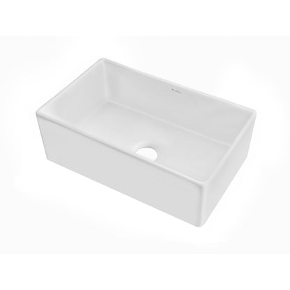 Lyon 30 x 18 Fireclay, Single Basin, Farmhouse Kitchen Sink in White