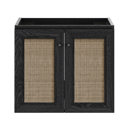 Classe 24" Wall-Mounted Bathroom Vanity in Black Oak without Sink Top