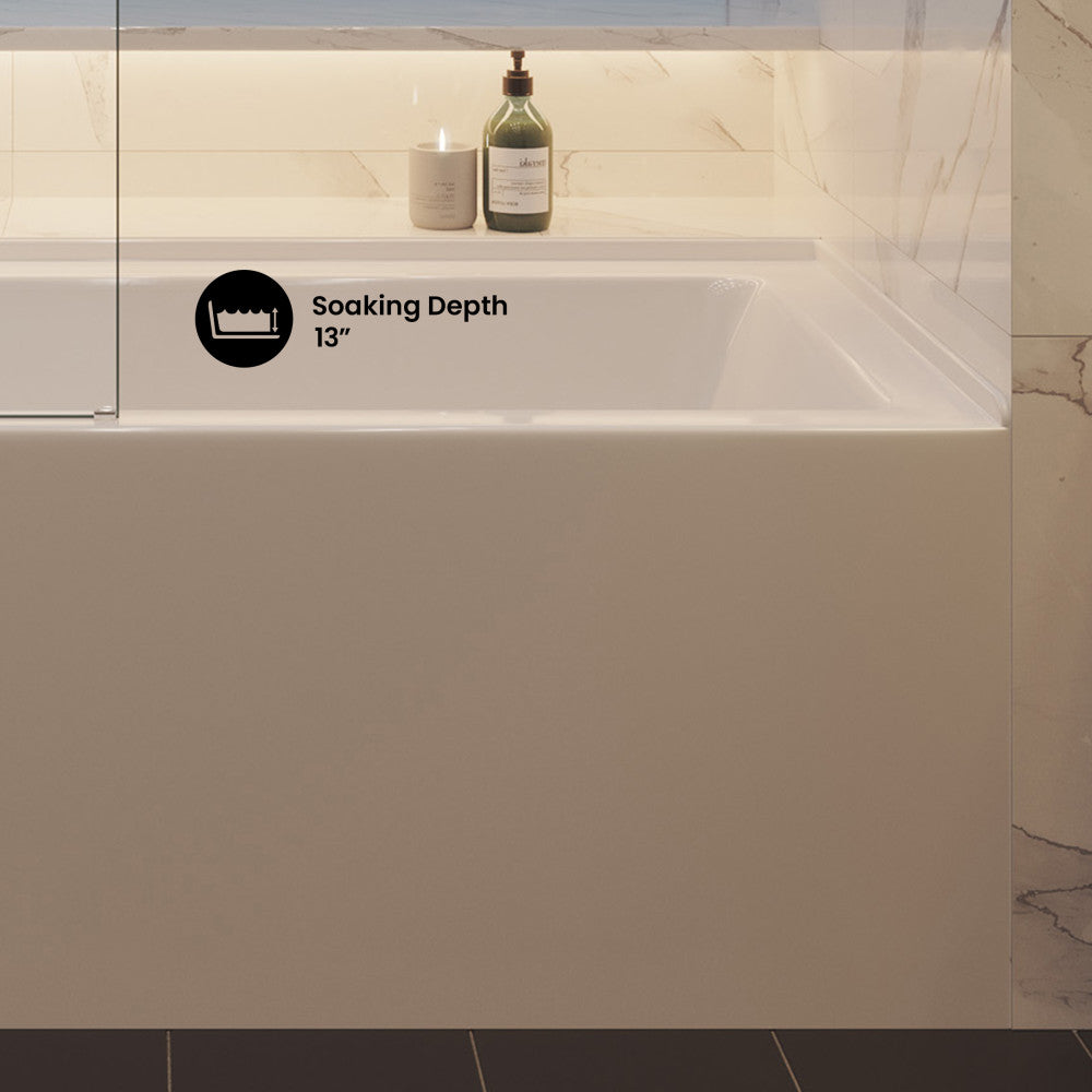 Voltaire 60" x 32" Left-Hand Drain Alcove Bathtub with Apron