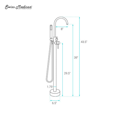 Ivy Freestanding Bathtub Faucet in Matte Black