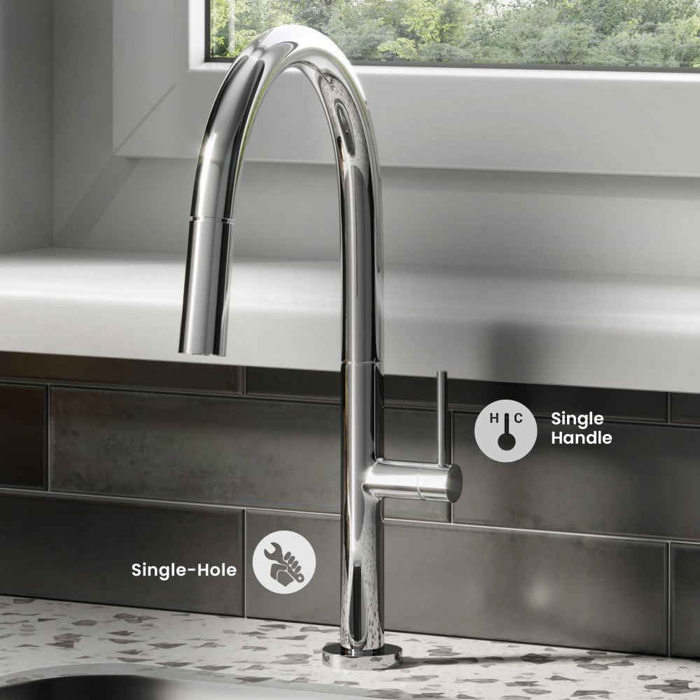 Chalet Single Handle, Pull-Down Kitchen Faucet in Chrome