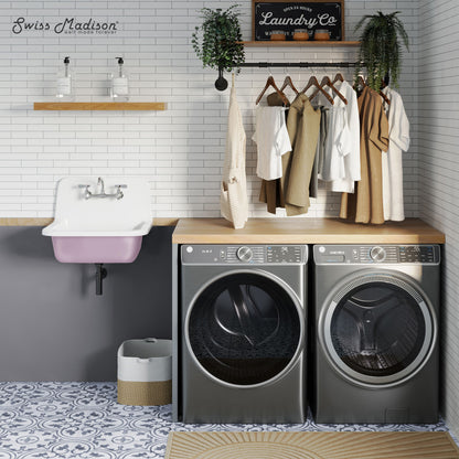 Loire 22" Cast Iron Rectangle Wall-Mounted Sink in Glossy Lavender