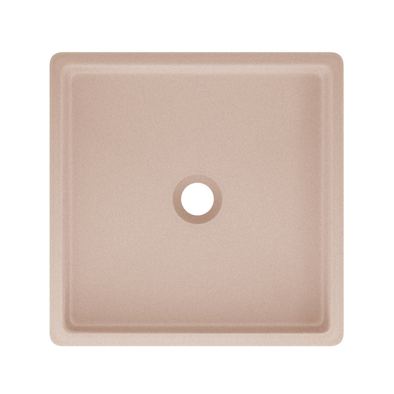 Lisse 15.5" Concrete Square Vessel Sink in Matte Blush