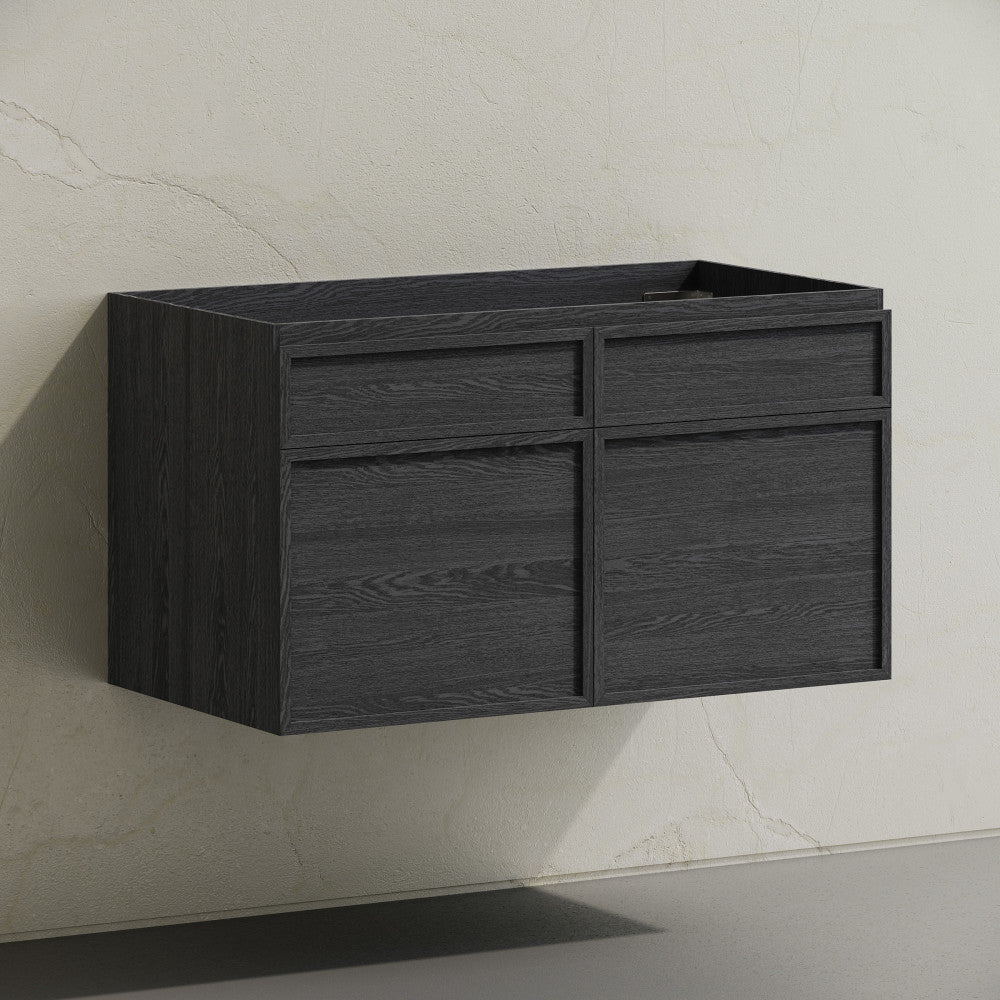 St. Tropez 36" Wall-Mounted Bathroom Vanity Cabinet without Top in Black Oak