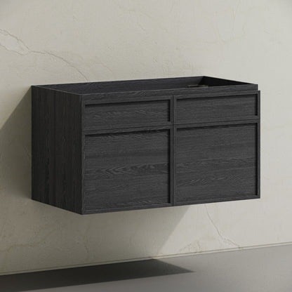 St. Tropez 36" Wall-Mounted Bathroom Vanity Cabinet without Top in Black Oak