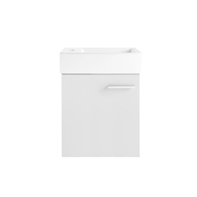 Colmer 18" Wall-Mounted Bathroom Vanity in White with Sink Top