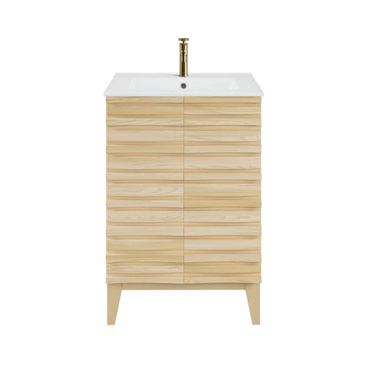 Cascade 24" Bathroom Vanity in Natural Oak