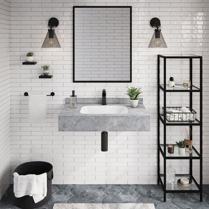 Avancer 36'' Wall Mount Sink In Storm Gray