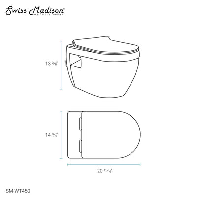 Ivy Wall-Hung Toilet Bundle 0.8/1.6 GPF Dual Flush in Glossy White with Flush Plate