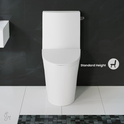 St. Tropez One-Piece 10" Rough-in 1.28 GPF Right-Hand Vortex Flush Elongated Toilet in Matte White