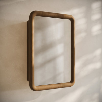 Plaisir 18 x 27 Recessed/Wall Mount Medicine Cabinet with Mirror in Brown Oak