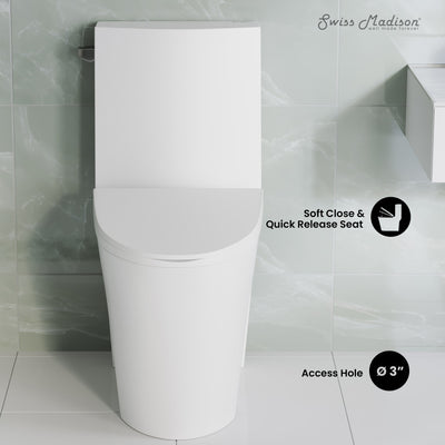 St. Tropez One-Piece Elongated Toilet Side Flush 1.28 gpf (6 - Pack)