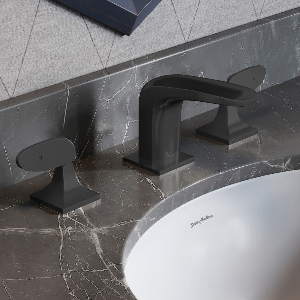 Chateau 8 in. Widespread, 2-Handle, Bathroom Faucet in Matte Black