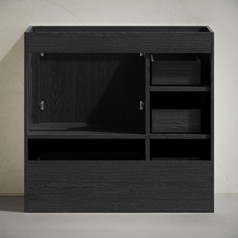 Virage 36" Freestanding Bathroom Vanity in Black Oak without Sink Top