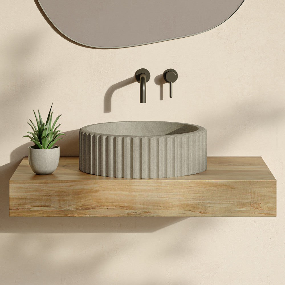 Lafayette 16" Round Concrete Vessel Sink in Taupe