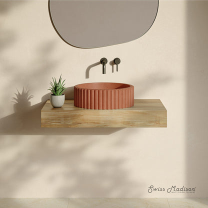 Lafayette 16" Round Concrete Vessel Sink in Terracotta