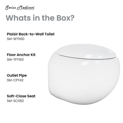 Compact back-to-wall toilet with soft-close seat and smooth curved design.