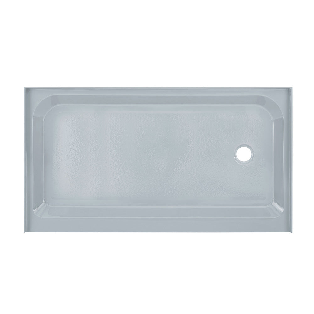 Voltaire 60" x 36" Single-Threshold, Right-Hand Drain, Shower Base in Gray