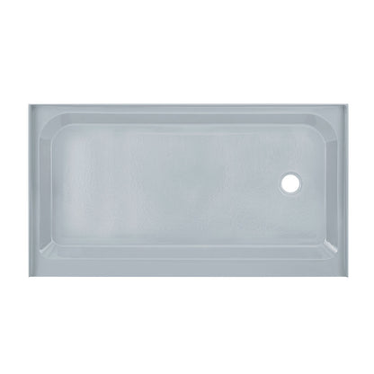 Voltaire 60" x 36" Single-Threshold, Right-Hand Drain, Shower Base in Gray