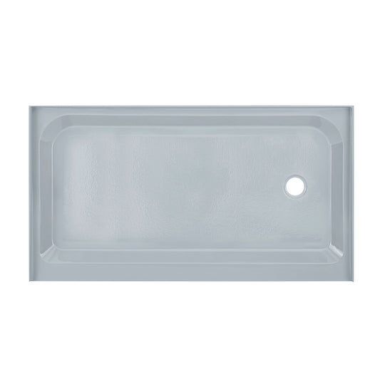Voltaire 60" x 36" Single-Threshold, Right-Hand Drain, Shower Base in Gray