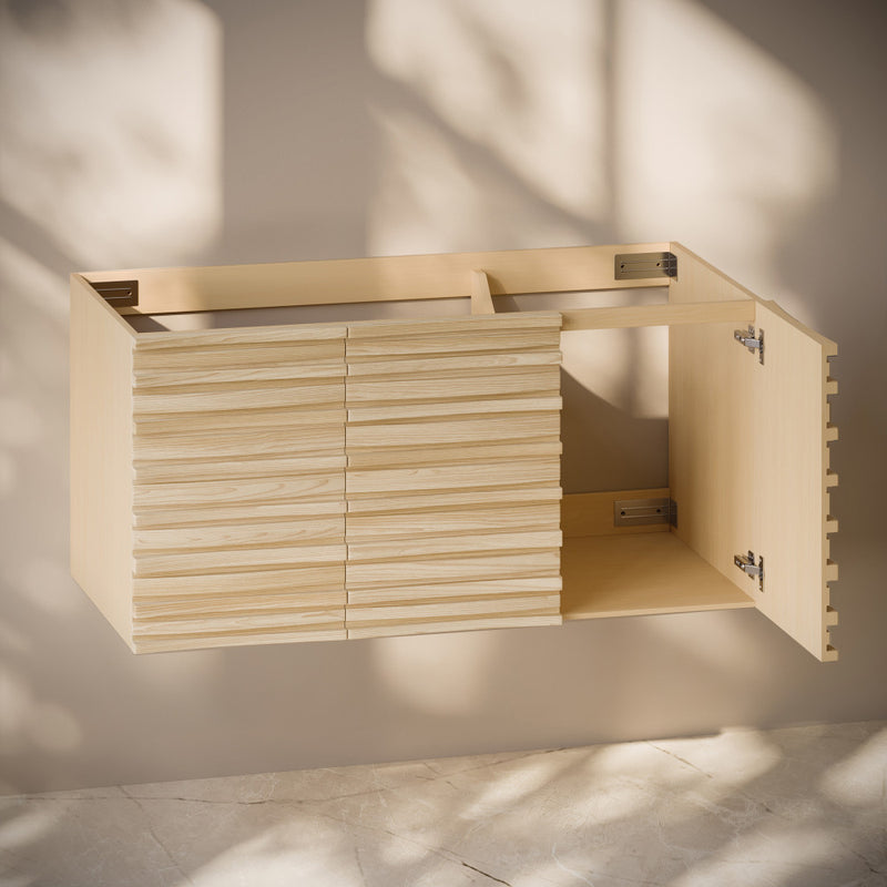 Cascade 48" Wall-Mounted Bathroom Vanity Cabinet without Top in Natural Oak