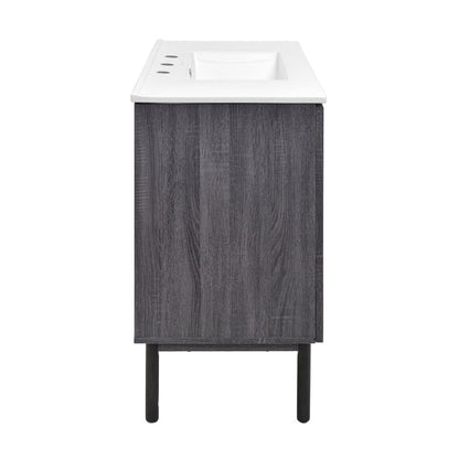 Classe 36" Freestanding Bathroom Vanity in Black Oak with 3-Hole Widespread Sink Top
