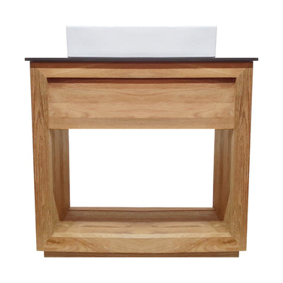 Rennes 36" Freestanding Bathroom Vanity in Natural Teak with Sink Top